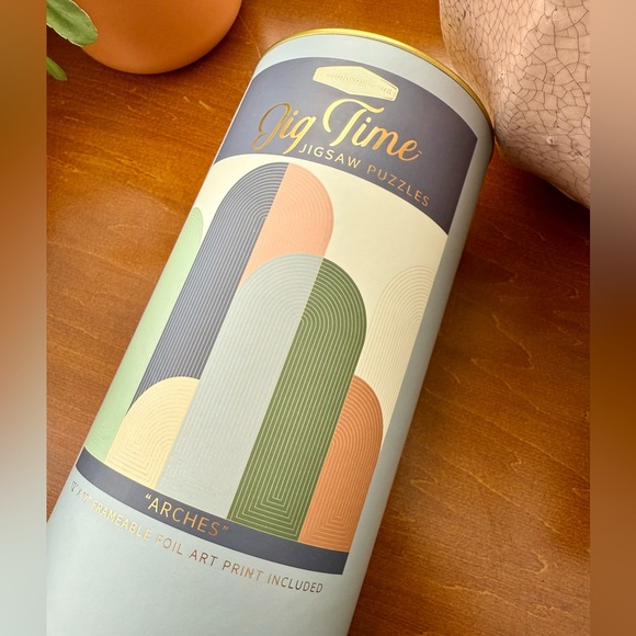 Jig Time Jigsaw Puzzle - Arches Design Gold Metallic Colorful Art Deco - Picture 2 of 5